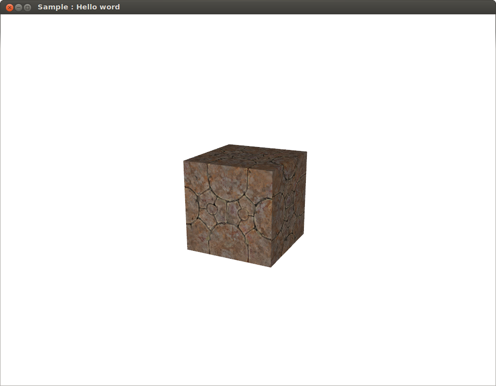 Scène 3D avec un cube texturé